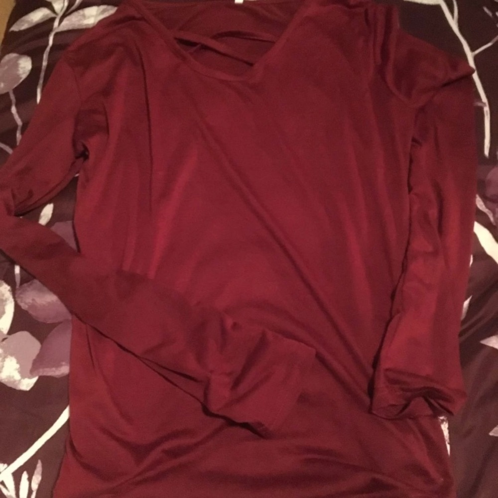 Velvet Red Cross cross top long sleeve romantic